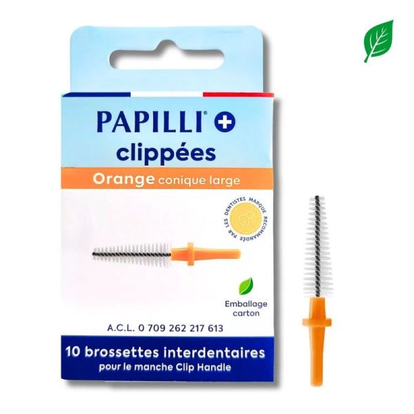 Brossettes interdentaires Clipée orange 3,5 mm - 10 unites