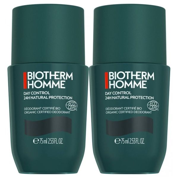 Déodorant Homme 24H Naturel Protect Roll-On Bio DAY CONTROL - 2 x 75 ml