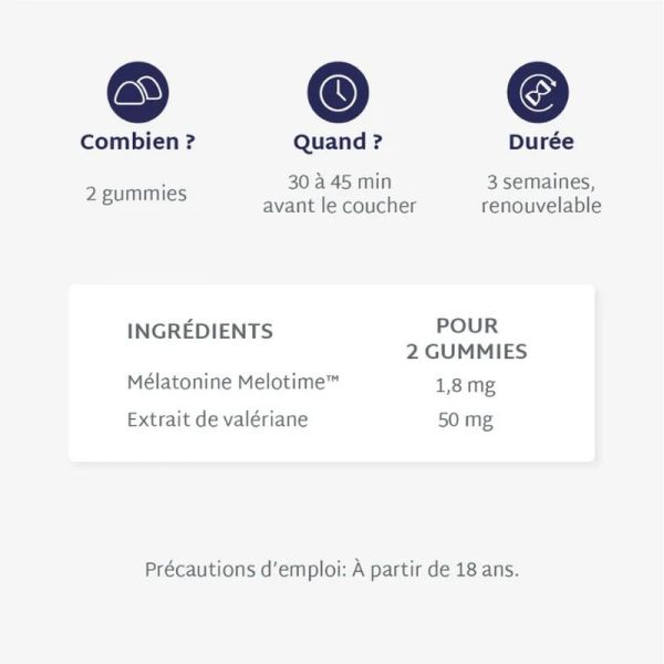 Gummies Sommeil Libération Prolongée Sans Sucres - 42 gummies