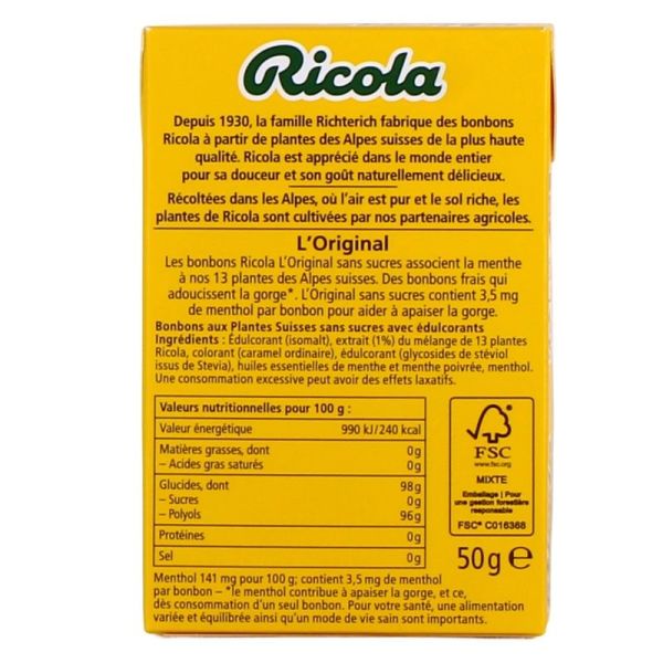 l'Original Bonbons aux Plantes Sans Sucres - 50 g