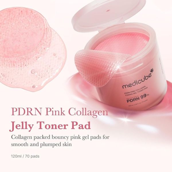 PDRN Pink Collagen Toning Gel Toner Pad - 120 ml