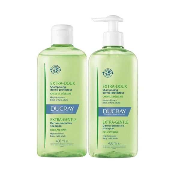 EXTRA-DOUX - Shampooing Dermo-Protecteur Cheveux Délicats Duo - 2 x 400 ml