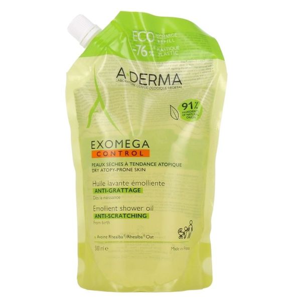 Huile Lavante Emolliente Anti-Grattage EXOMEGA CONTROL - 500 ml + 500 ml