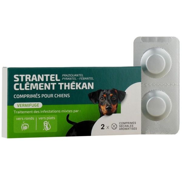Strantel vermifuges comprimés pour chiens arôme porc - 2 comprimés sécables