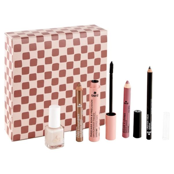 Coffret Essentiels Make-up - Mascara 10 ml, Crayon yeux 1 g, Crayon fard 2 g, Crayon lèvres 2 g, Vernis 7 ml