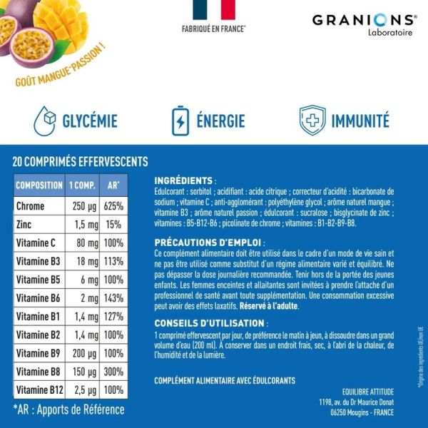 Chrome Picolinate Effervescent - 20 comprimés