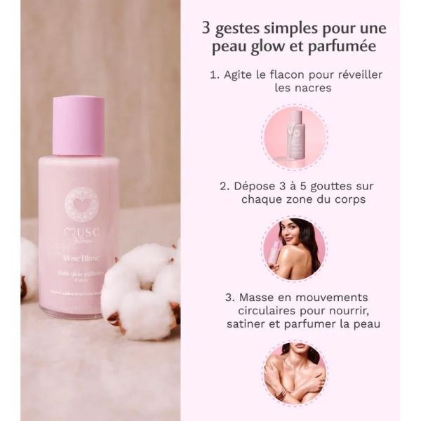 Huile Glow Pailletée - Musc Blanc - 100 ml
