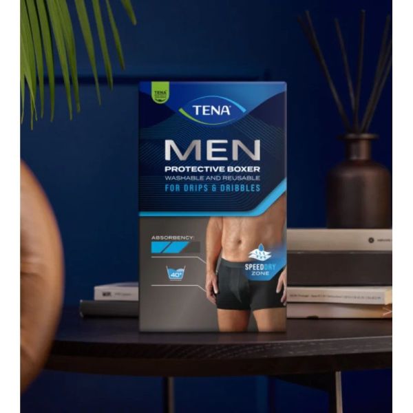 MEN PROTECTIVE BOXER - Boxer de Protection Lavable - Noir - Taille M, 1 unité