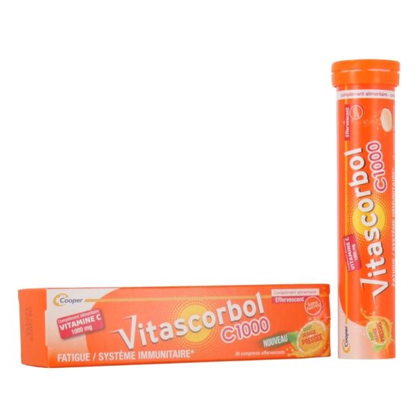 Vitascorbol Vitamine C 1000 - 20 comprimés effervescents
