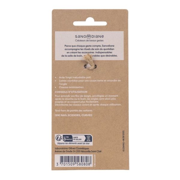Ciseaux à ongles lames courbées - Acier inoxydable - Rose
