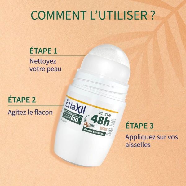 Déodorant Anti-transpirant Végétal 48h Roll-On Bio Senteur Coco - 2 x 50 ml