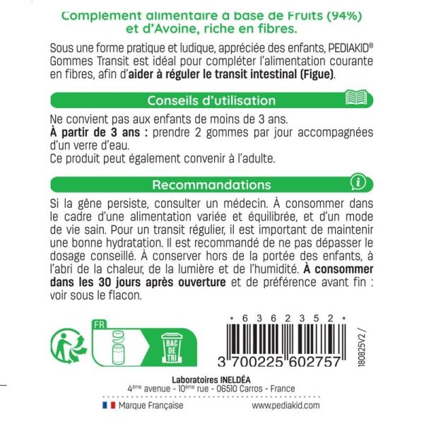 Gommes Transit - Goût Abricot - 60 gommes