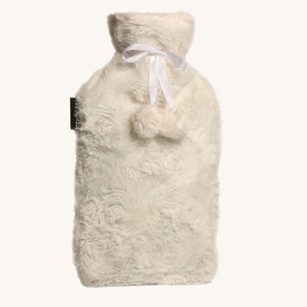 Bouillotte à Eau 2 L - Housse Pompon Rose
