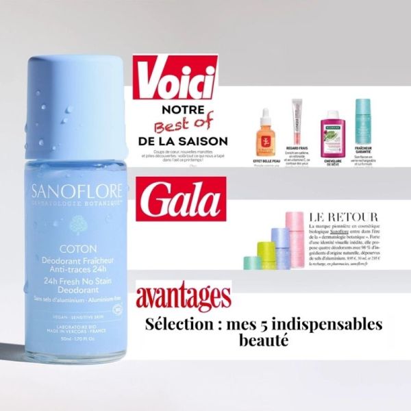 Recharge Déodorant Coton Roll-On 24h - 50 ml