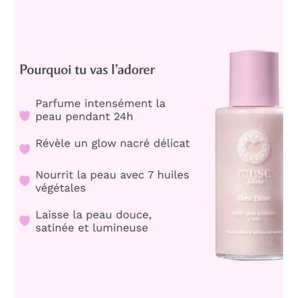 Huile Glow Pailletée - Musc Blanc - 100 ml