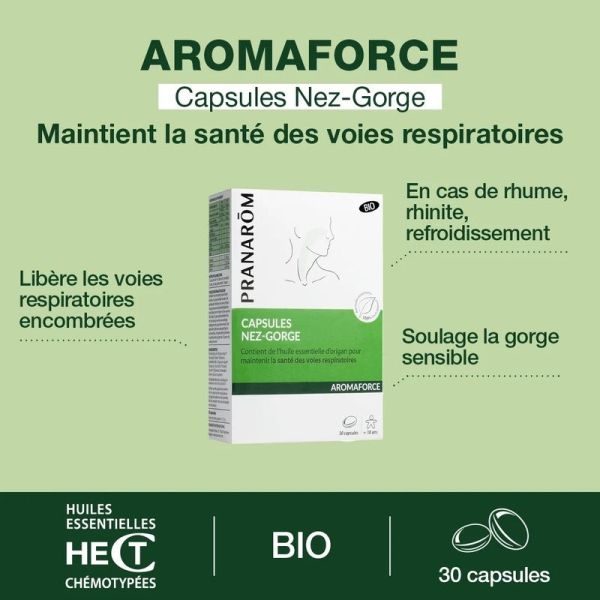 Capsules Nez-Gorge aux Huiles Essentielles - Bio - 30 capsules