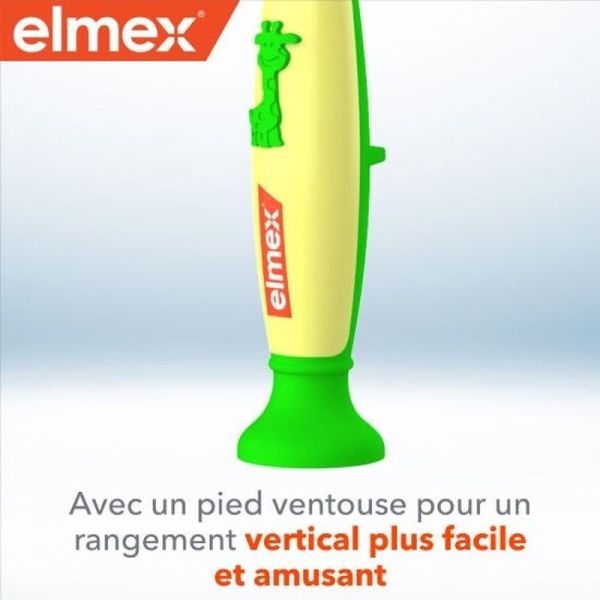 Brosse à dents souple débutant 0-3 ans + mini-dentifrice anti-caries