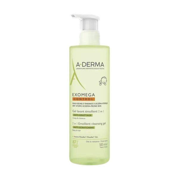 Gel lavant émollient 2 en 1 anti-démangeaisons EXOMEGA CONTROL - 500 ml