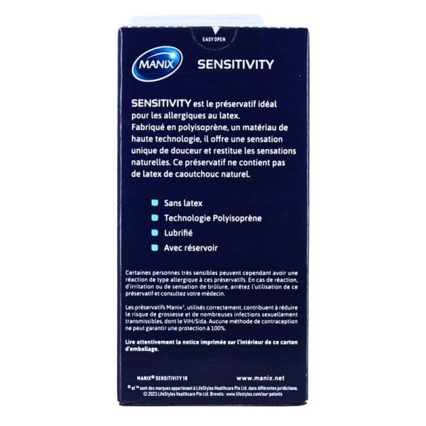 Sensitivity préservatifs sans latex - 10 préservatifs