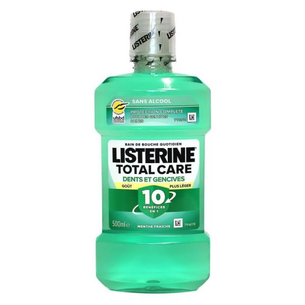 Total Care bain de bouche dents et gencives goût plus léger menthe fraiche 500ml