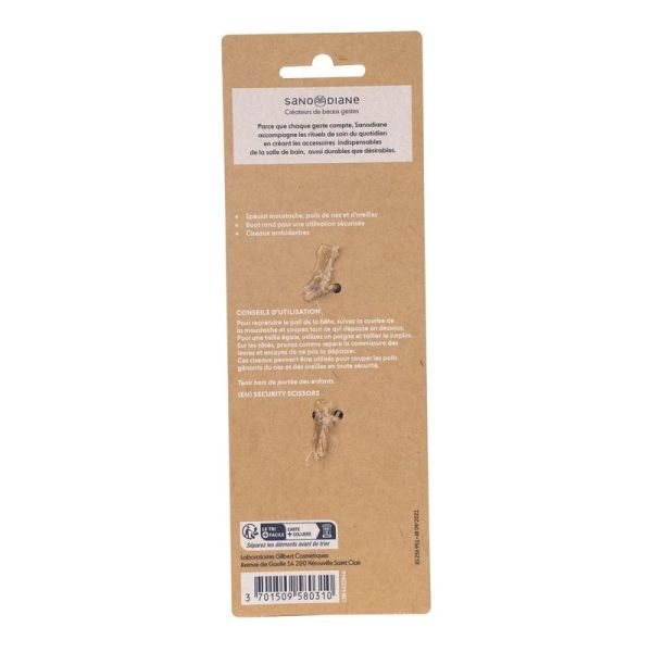 Ciseaux securite moustaches poils de nez et d'oreilles - 1 paire de ciseaux