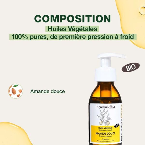 Huile Vegetale d'Amande douce 100 ml - Bio - 100 ml
