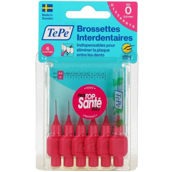 Brossettes Interdentaires 0,4 mm - 6 brossettes