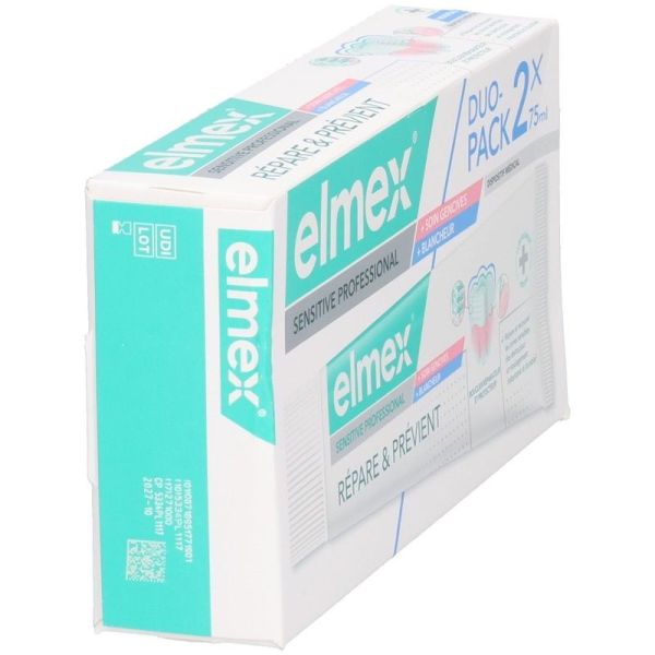 Dentifrice Répare et Prévient Soin Gencives + Blancheur Sensitive Professional - 2 x 75 ml