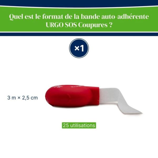 SOS Coupures - bande auto-adhérente - 3 m x 2,5 cm