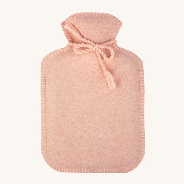 CALINDOO - Bouillotte à eau avec housse à pompons roses 2 L