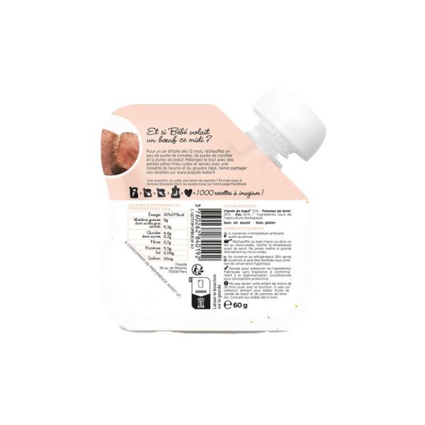 Popote Gourde Boeuf Bio 60G