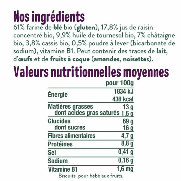 Les biscuits des bois dès 12 mois - Boîte de 20