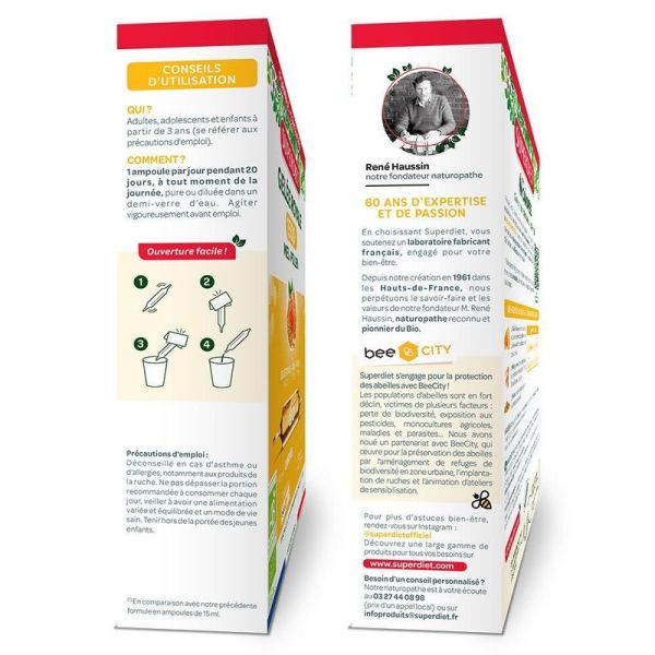 Gelée Royale 1500 Miel Pollen Bio - 20 ampoules