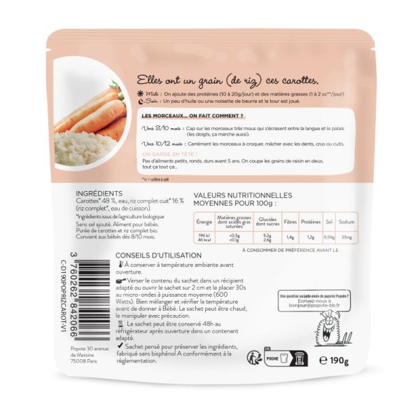 Popote Les Petit Morceau Car/Riz Comp190G