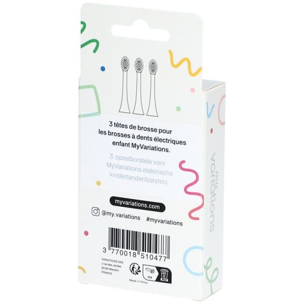 Pack 3 Têtes de Brosse - Enfant - White