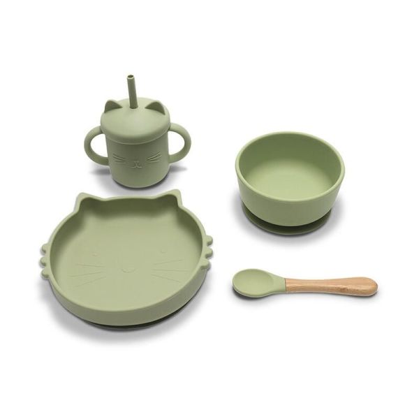 Set repas 4 pièces en silicone - Vert