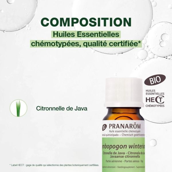 Huile Essentielle de Citronnelle de Java - Bio - 10 ml