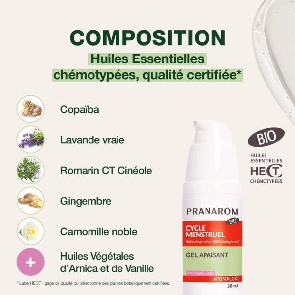 Gel apaisant cycle menstruel - Bio Aromalgic - 30 ml