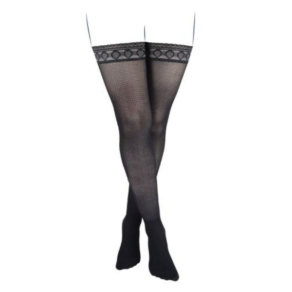 Venoflex Fantaisie Ogee Bas-cuisse de contention Classe 2 - Ogee noir - Taille 3 Normal