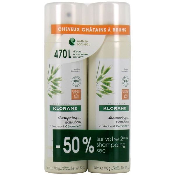 Shampoing sec teinté à l'Avoine et Céramide - 2 x 150 ml