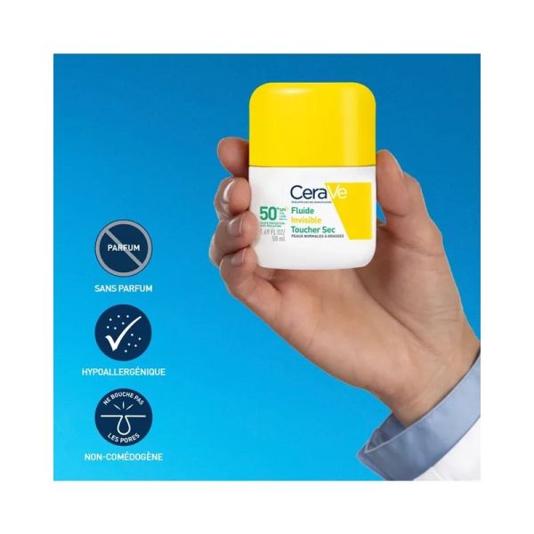 Fluide Invisible Toucher Sec SPF50+ Haute Protection