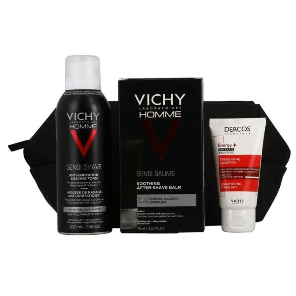Trousse Rasage Homme - Mousse 200 ml, Baume 75 ml, Shampooing 50 ml