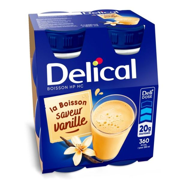 Boissons HP/HC Lactée Saveur Vanille - 4 x 200 ml