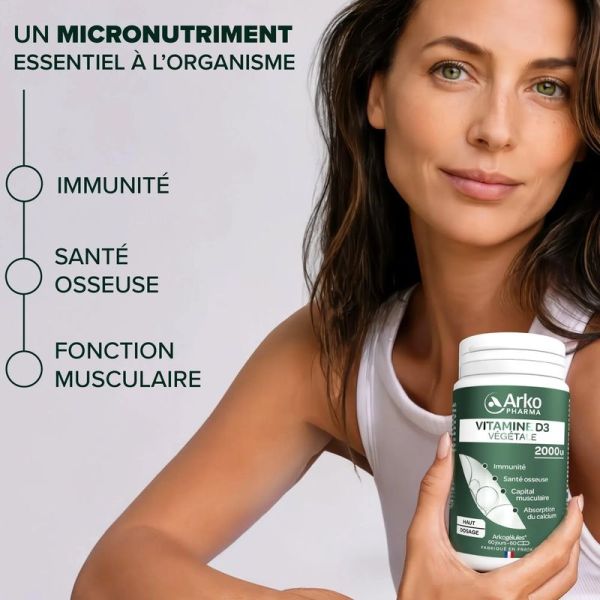 Vitamine D3 végétale 2000 UI ARKOGELULES - 60 gélules