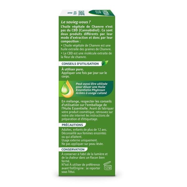 Huile Vegetale Chanvre Bio - 50 ml