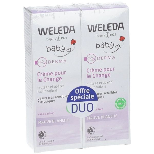 Crème pour le Change à la Mauve Blanche BÉBÉ DERMA - 2 x 50 ml