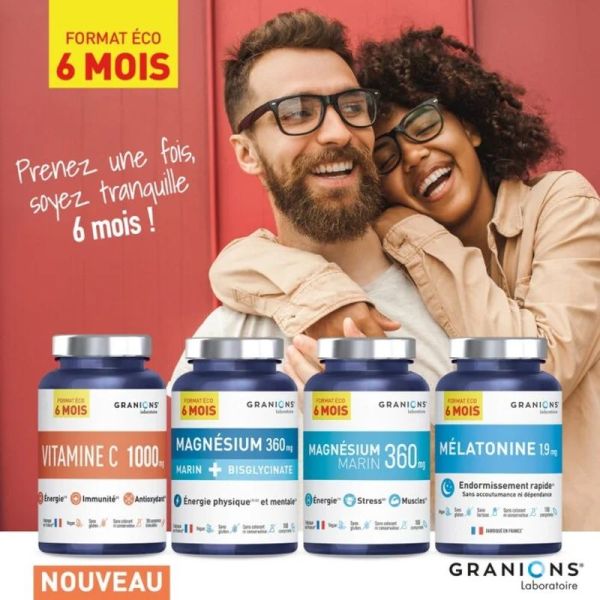 Vitamine C 1000 mg Format éco 6 mois - 180 comprimés
