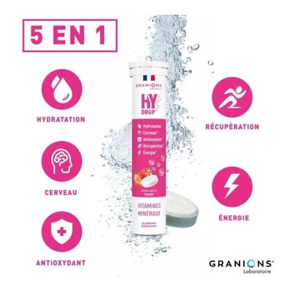 HYDROP Hydratation Électrolytes - 20 comprimés effervescents