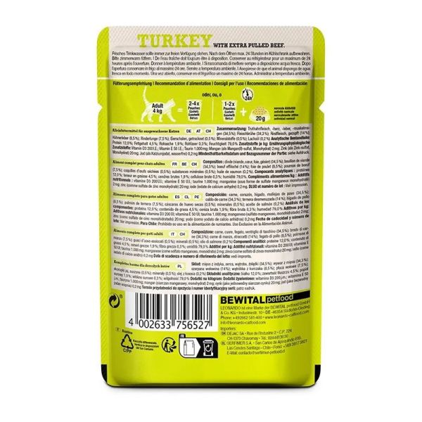 Leonardo Sachet Fraicheur Dinde + Extra Pulled Boeuf - 70 g