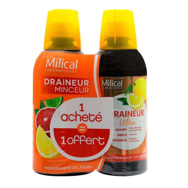Milical Draineur Agrumes 2X500 Ml